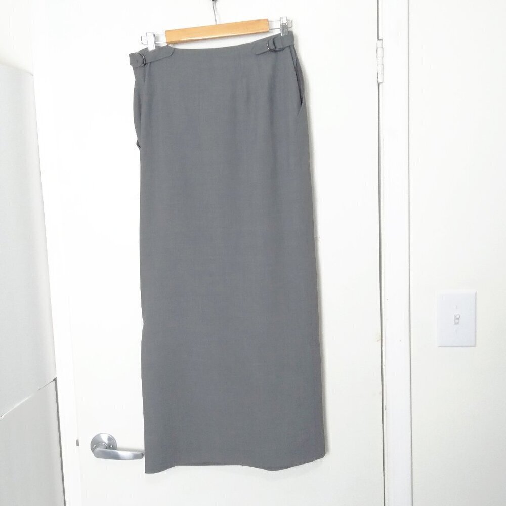Doncaster Grey LongMaxi WrapAround Skirt Wool Blend Italian Quality Garment Sz10